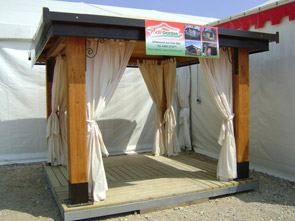 Gazebo in legno da giardino e tarrazzo con coperture in legno o pvc